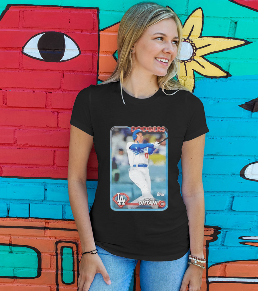 Topps Shohei Ohtani LA Dodgers Batter Neon Script T-Shirt