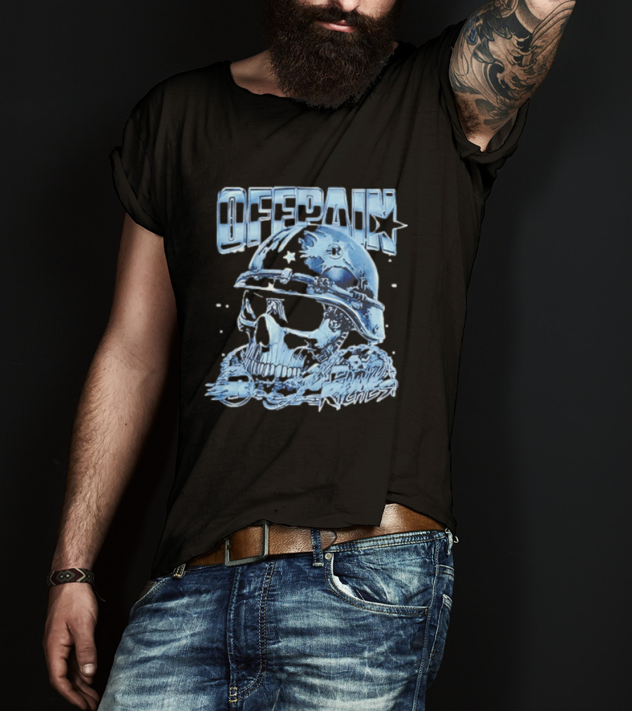 Offpain Riches Skull Helmet Military Style Star T-Shirt