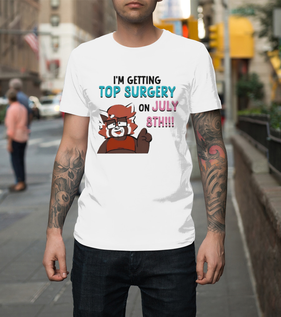I'm Getting Top Surgery On July 8th Cartoon Character Announcement T-Shirt
