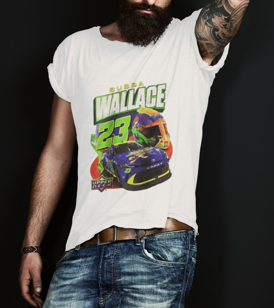 Space Jam's 30th Anniversary Bubba Wallace 23 Upper Deck Racing Car Helmet T-Shirt