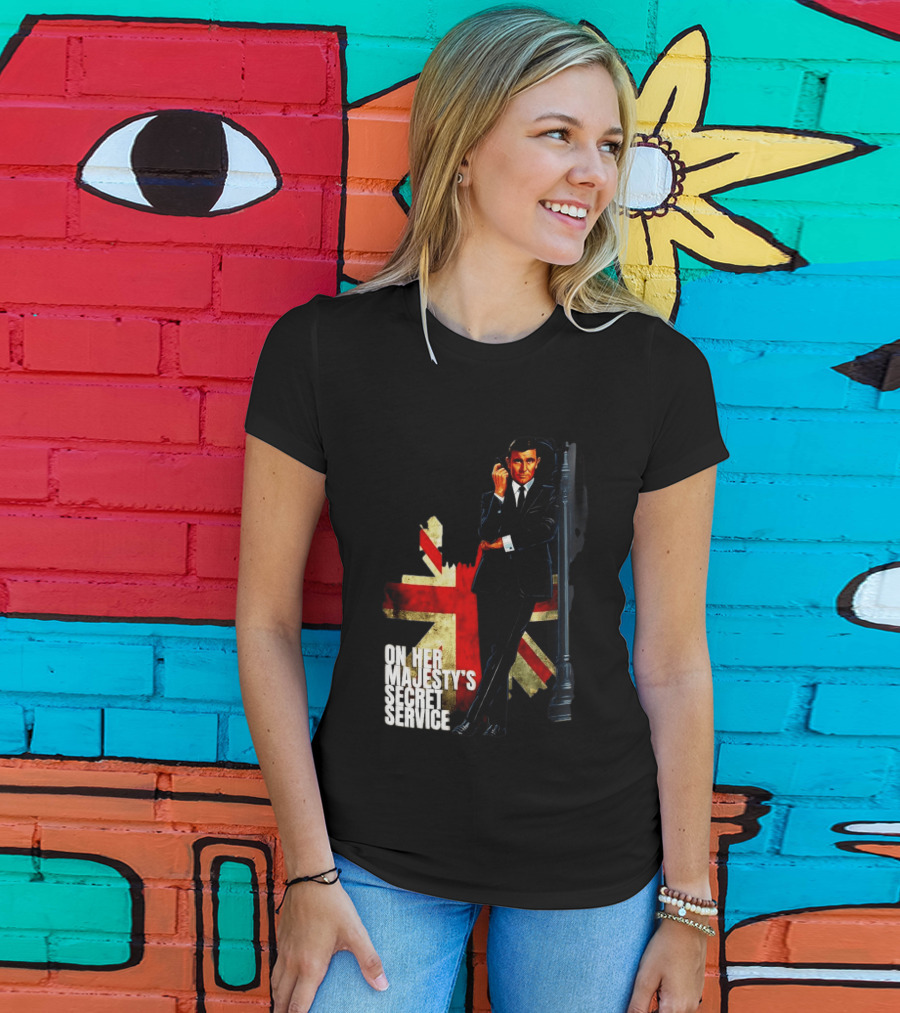 James Bond On Her Majesty's Secret Service British Flag Spy T-Shirt