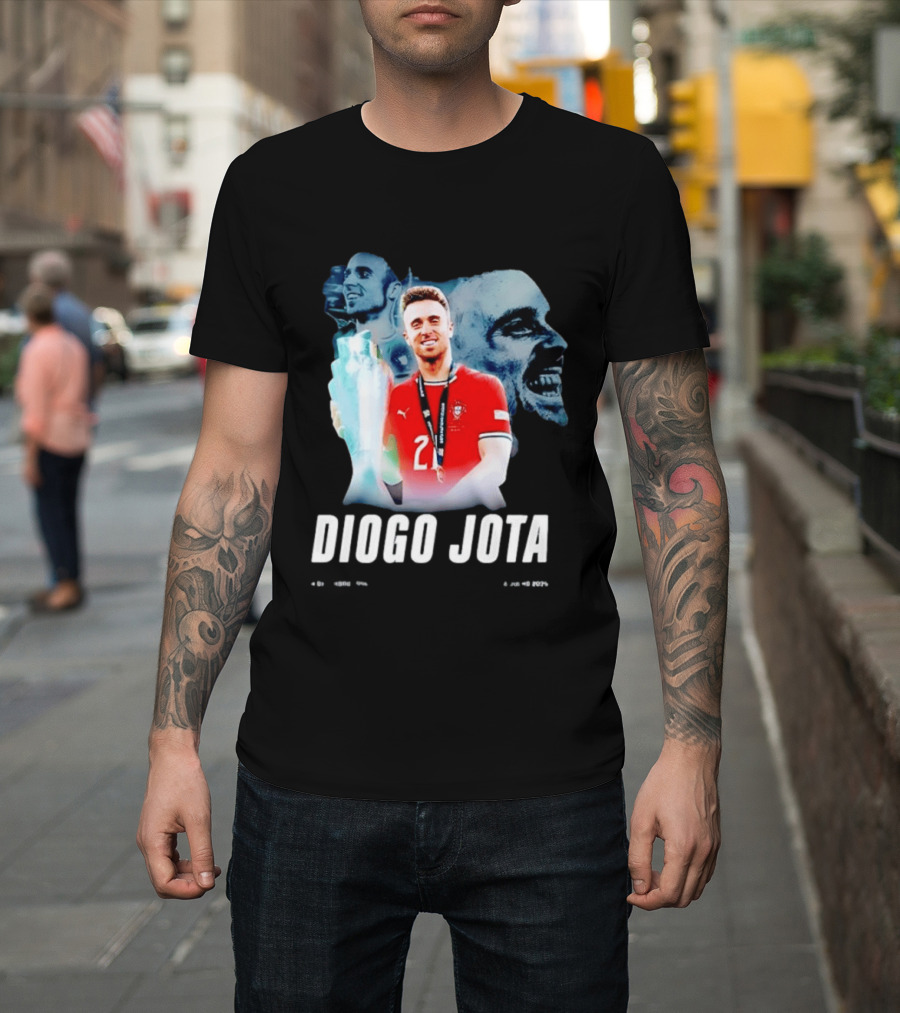 Diogo Jota Portugal National Football Team Collage 4 Dezembro 1996 8 Julho 2026 T-Shirt