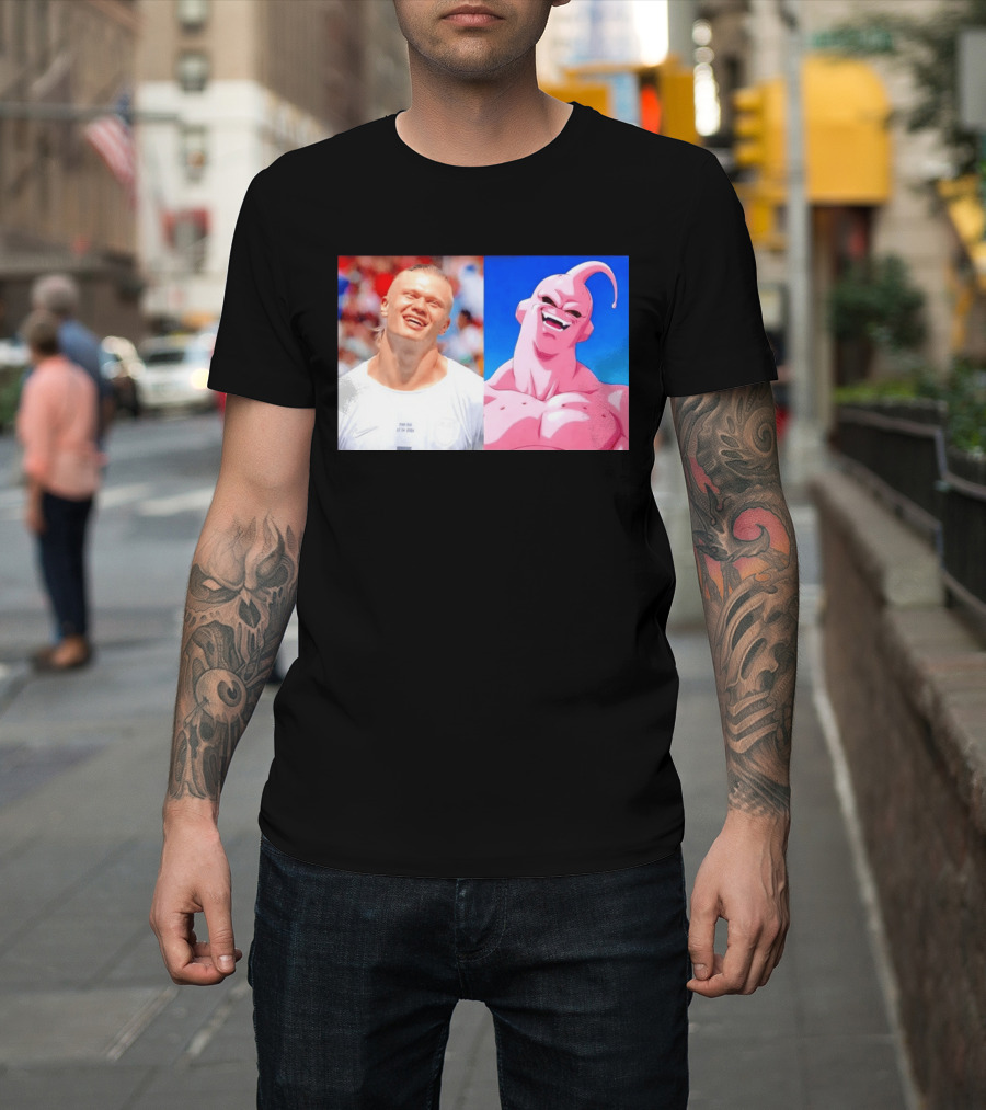 Erling Haaland Majin Buu Dragon Ball Z Comparison T-Shirt