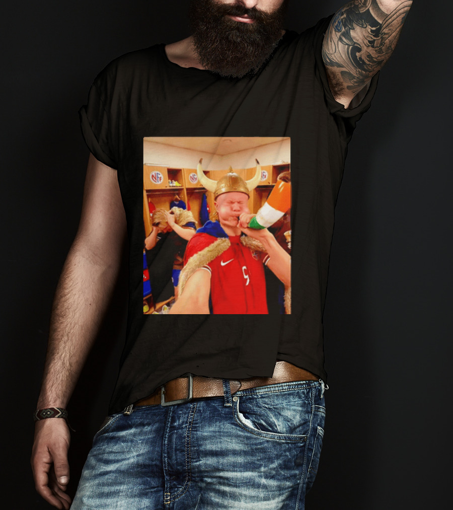 Erling Haaland Norway No 9 Viking Football Celebration Locker Room T-Shirt