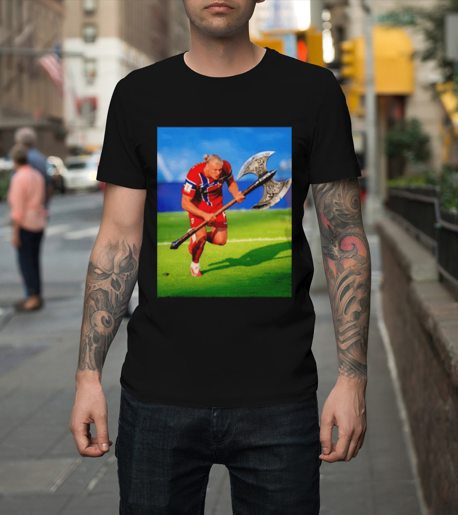 Erling Haaland Norway Viking Warrior Meme Football Team T-Shirt
