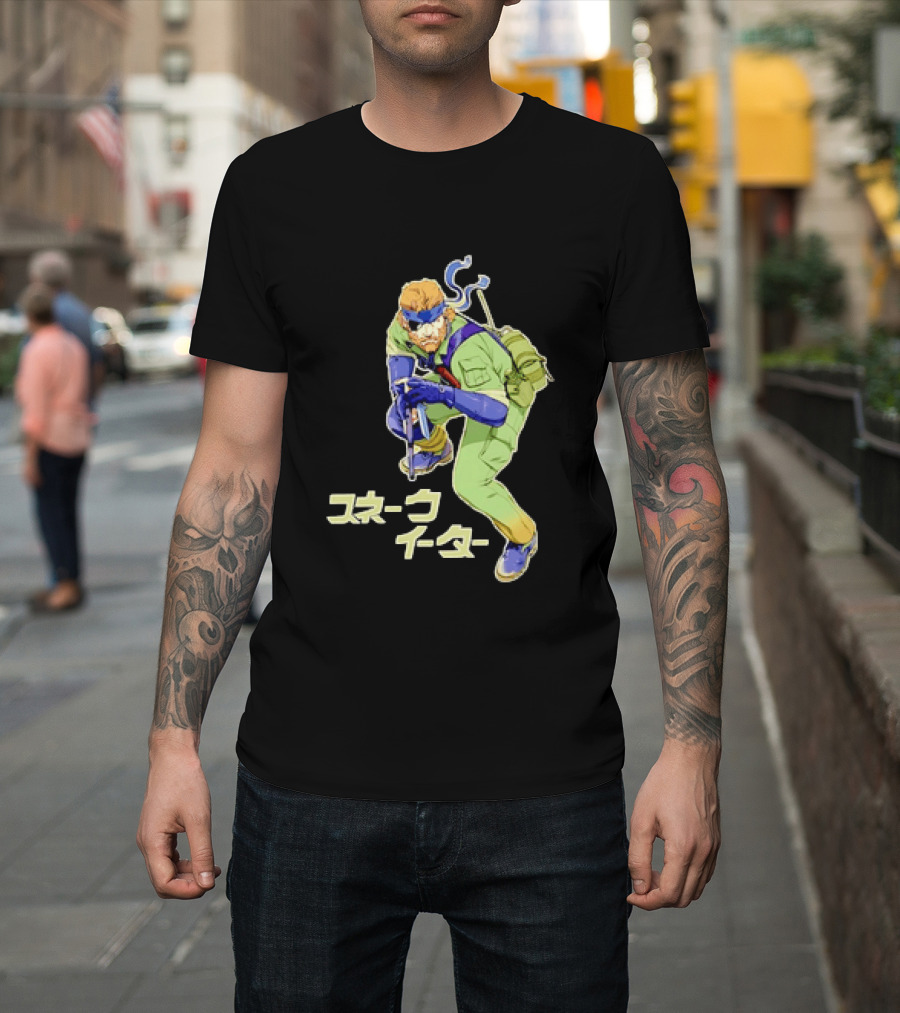 Naked Snake Metal Gear Solid Snake Eater Crouching Pose Japanese T-Shirt