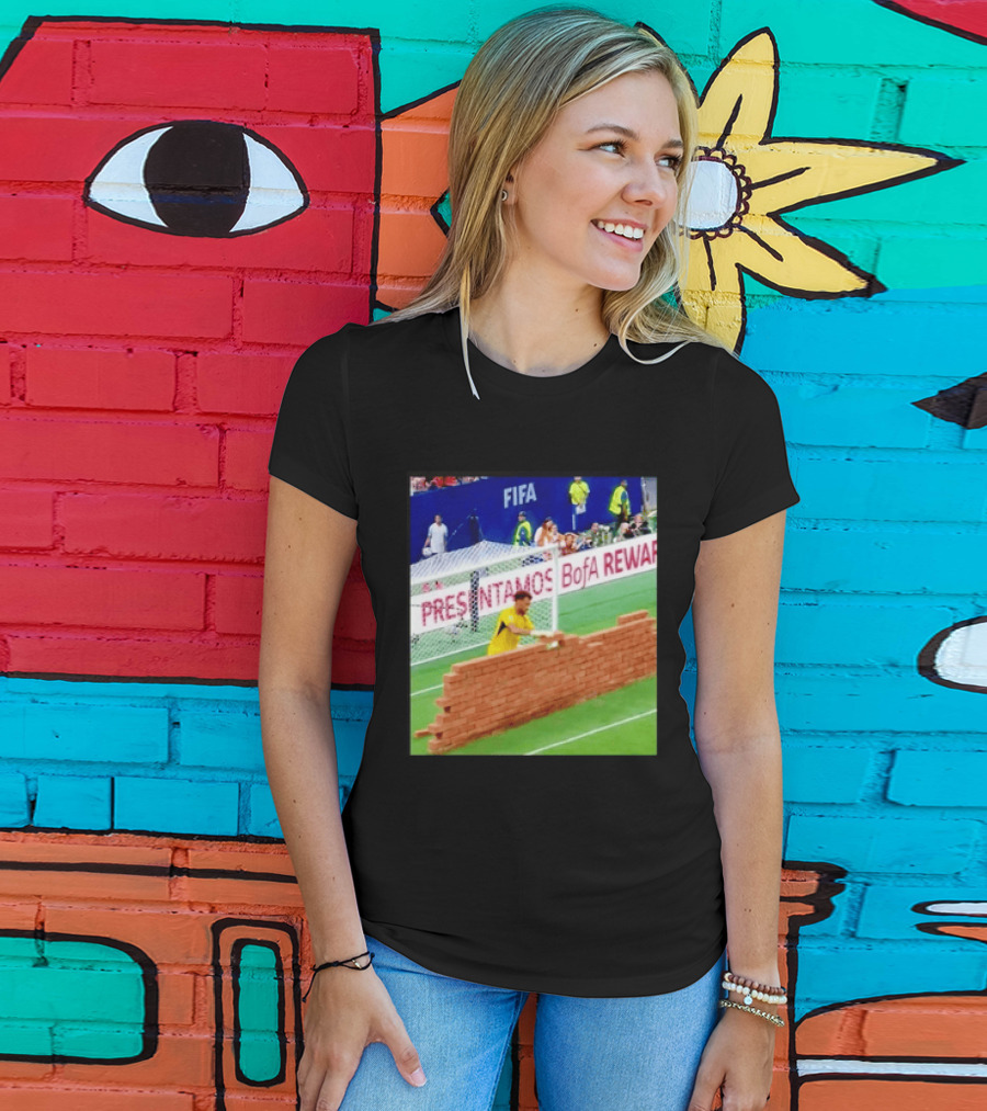 Vozinha Cape Verde FIFA Goalkeeper Meme Brick Wall Soccer Humor T-Shirt