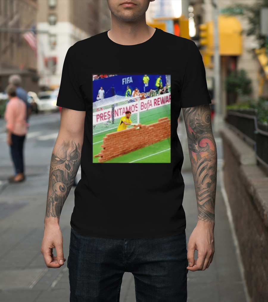 Vozinha Cape Verde FIFA Goalkeeper Meme Brick Wall Soccer Humor T-Shirt