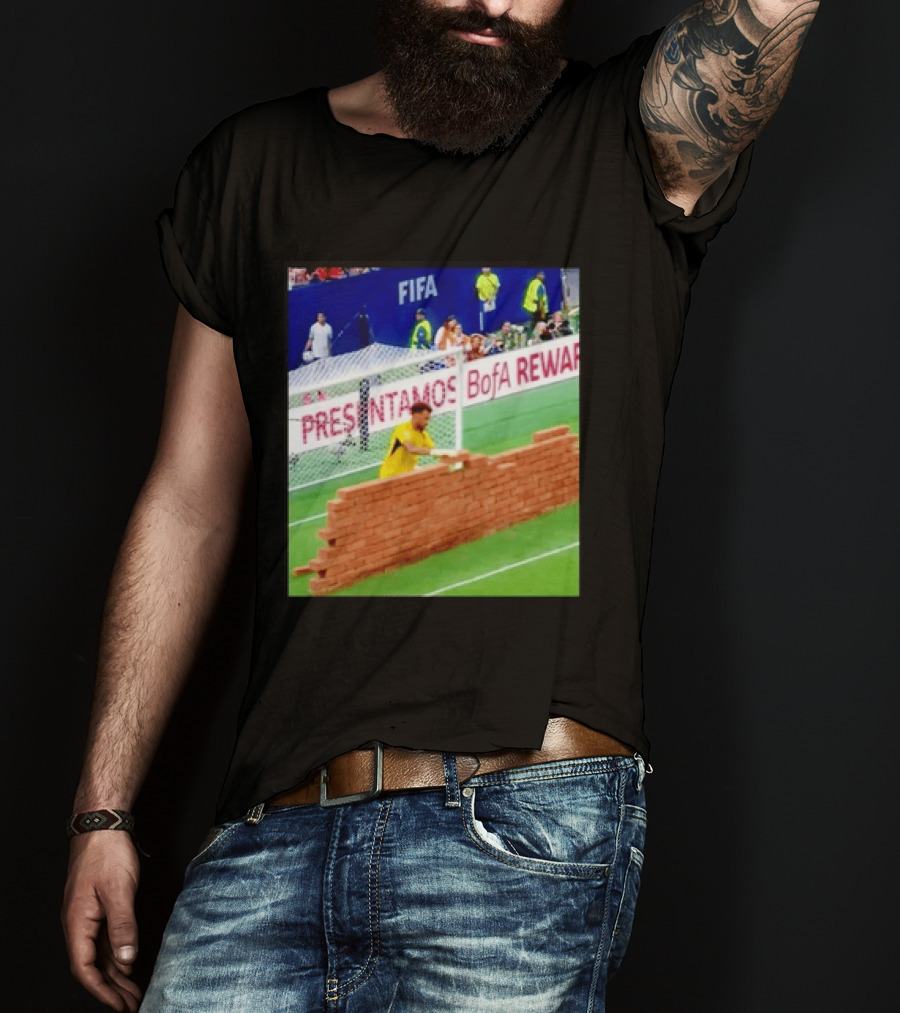 Vozinha Cape Verde FIFA Goalkeeper Meme Brick Wall Soccer Humor T-Shirt