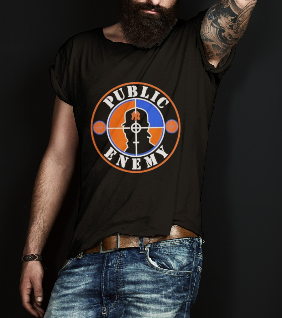 Public Enemy New York Knicks Basketball Crosshair T-Shirt