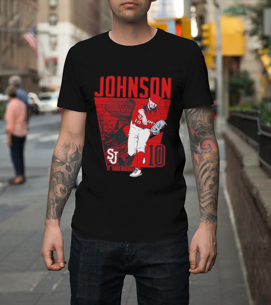 St. John's Baseball Johnson 10 Player Action T-Shirt