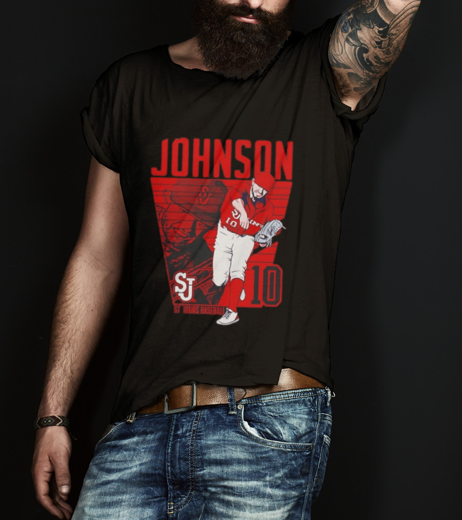 St. John's Baseball Johnson 10 Player Action T-Shirt