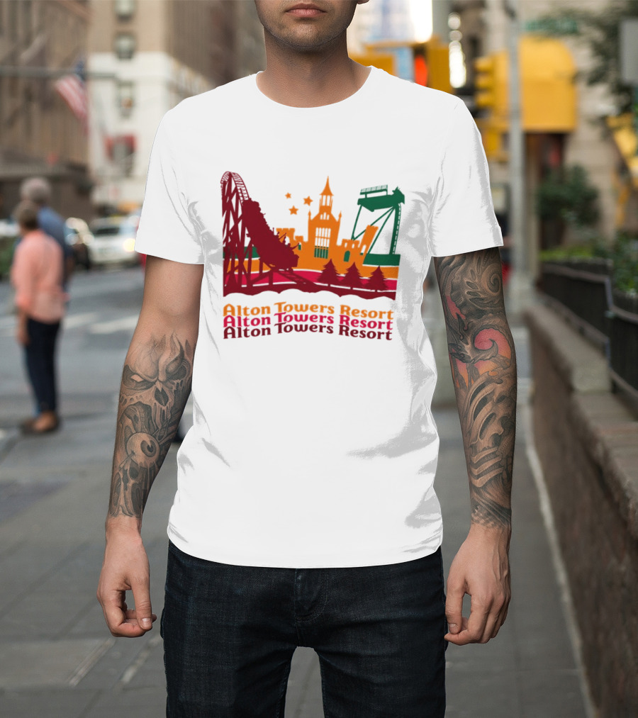 Alton Towers Resort Iconic Rides And Castle Attractions T-Shirt