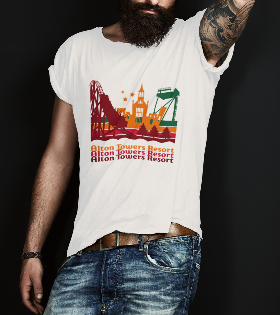Alton Towers Resort Iconic Rides And Castle Attractions T-Shirt