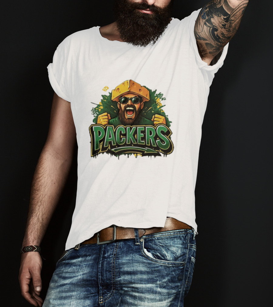 Packers Cheesehead Fan Graffiti T-Shirt