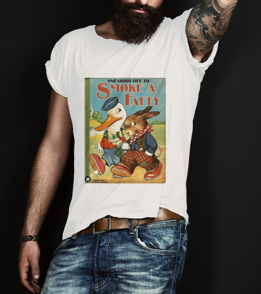 Sneaking Off To Smoke A Fatty Anthropomorphic Duck Rabbit Book Cover T-Shirt