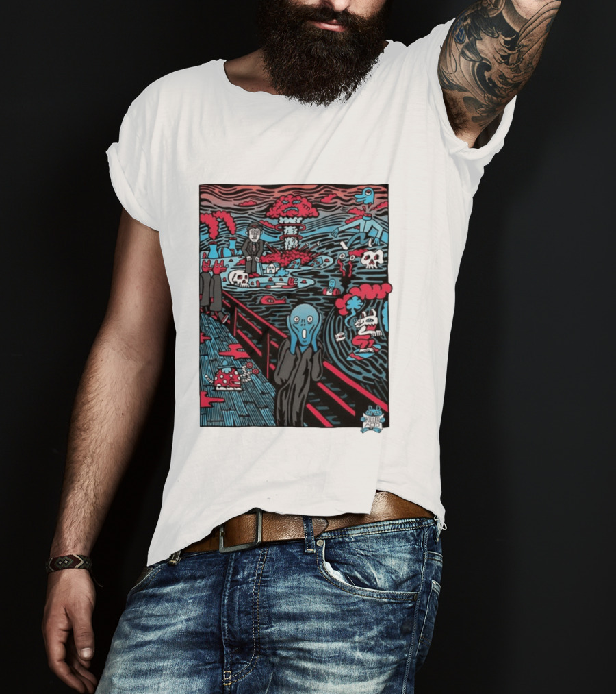 The American Scream Killer Acid Psychedelic Surrealist Edvard Munch Mashup T-Shirt