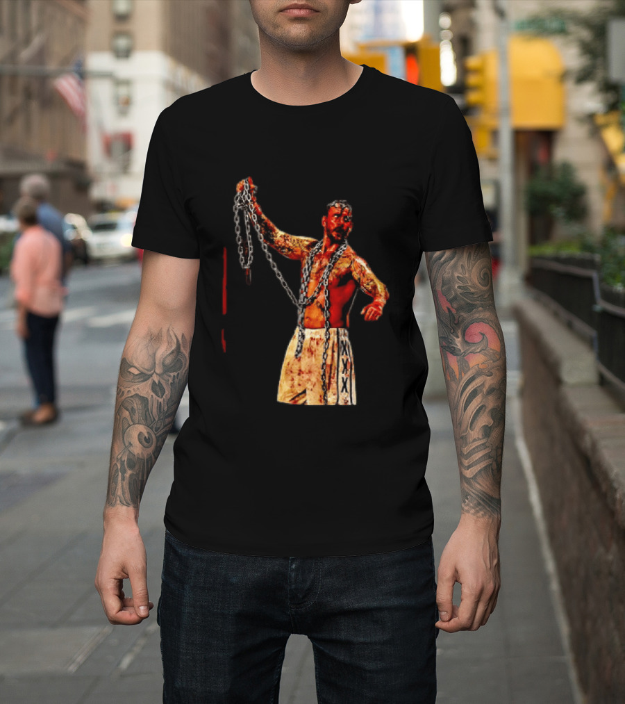 CM Punk Bloody Chain Wrestling WWE AEW Battle Attire T-Shirt