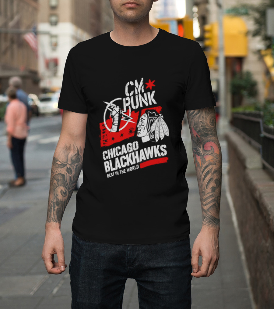 CM Punk Chicago Blackhawks Best In The World T-Shirt