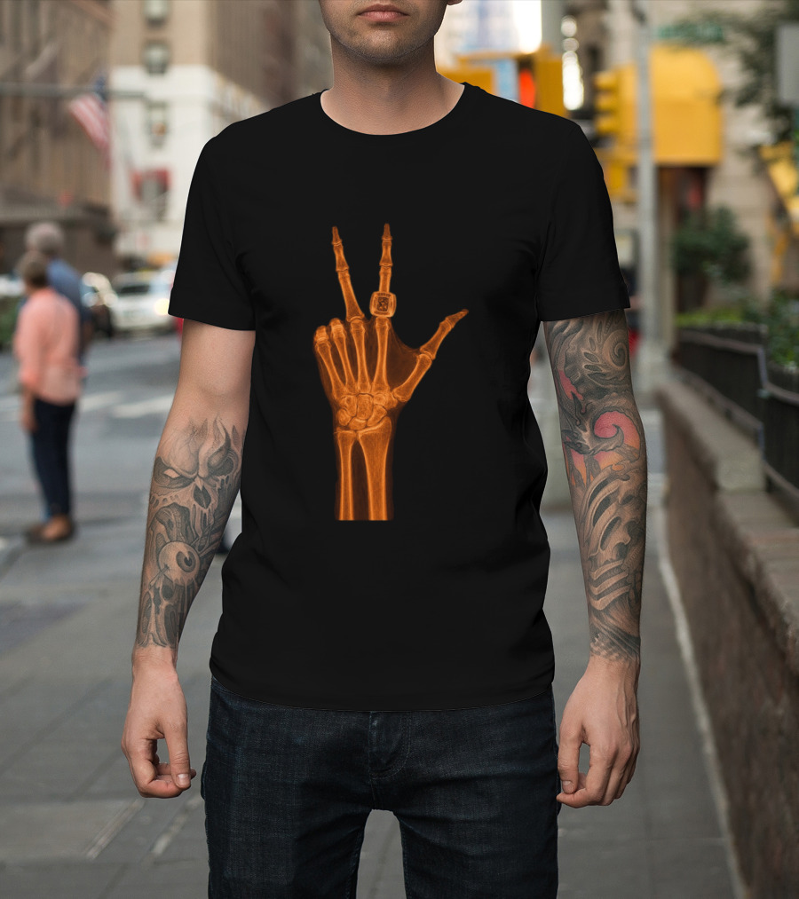Jalen Brunson X Ray Peace Gesture With Championship Ring T-Shirt