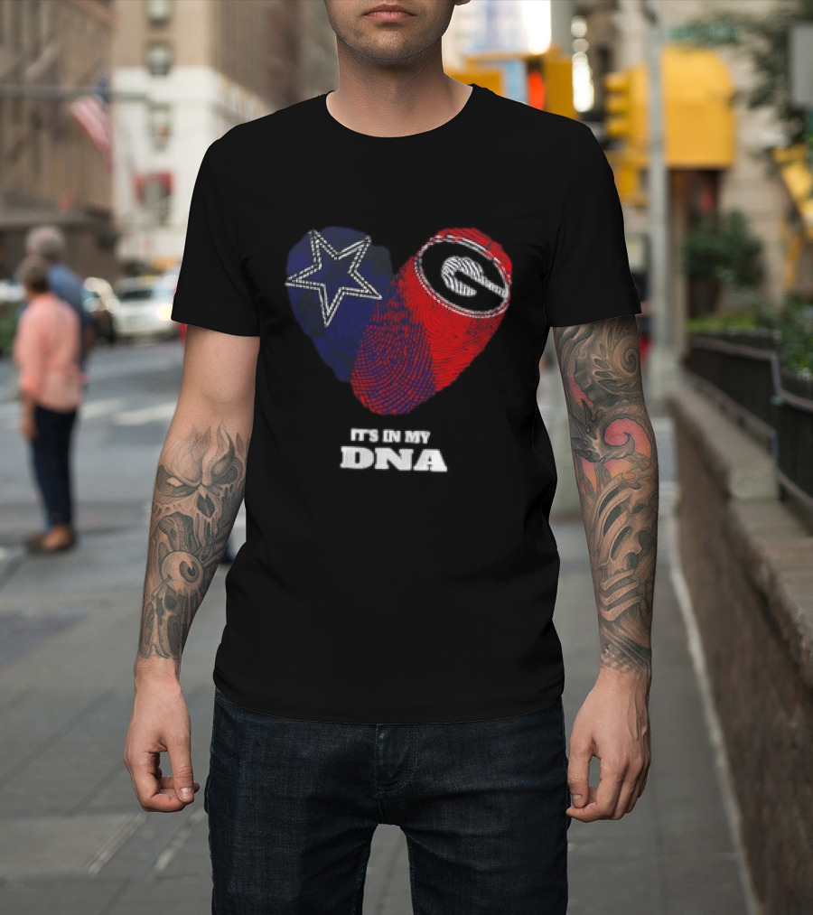 Dallas Cowboys Georgia Bulldogs Heart It's In My DNA T-Shirt