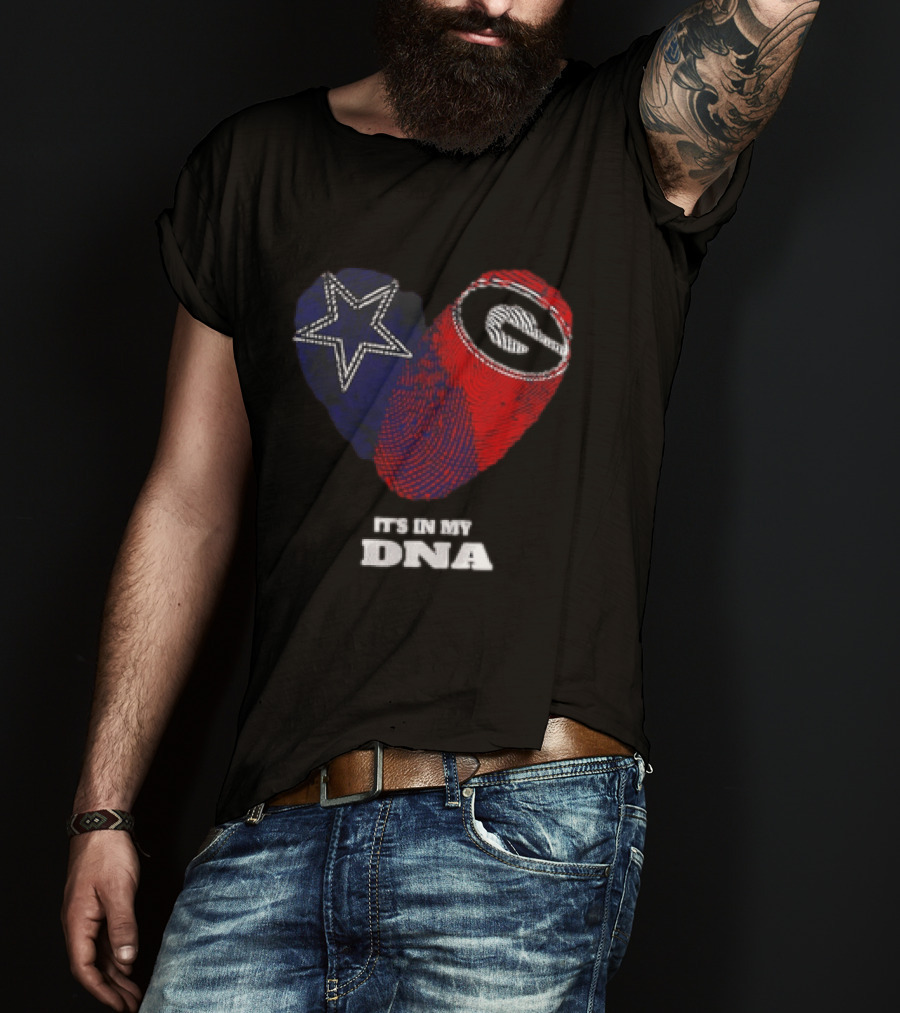 Dallas Cowboys Georgia Bulldogs Heart It's In My DNA T-Shirt