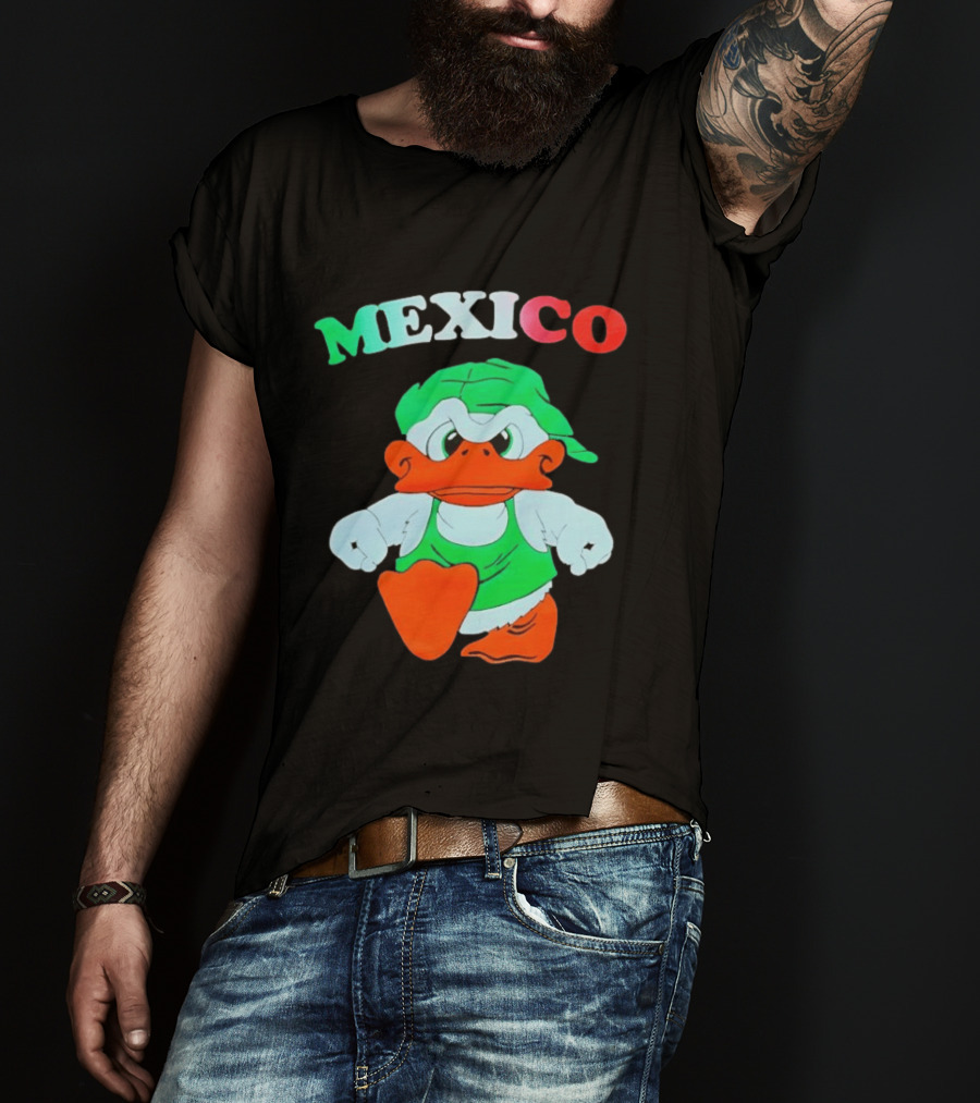 Mexico Duck Cartoon Green Outfit T-Shirt