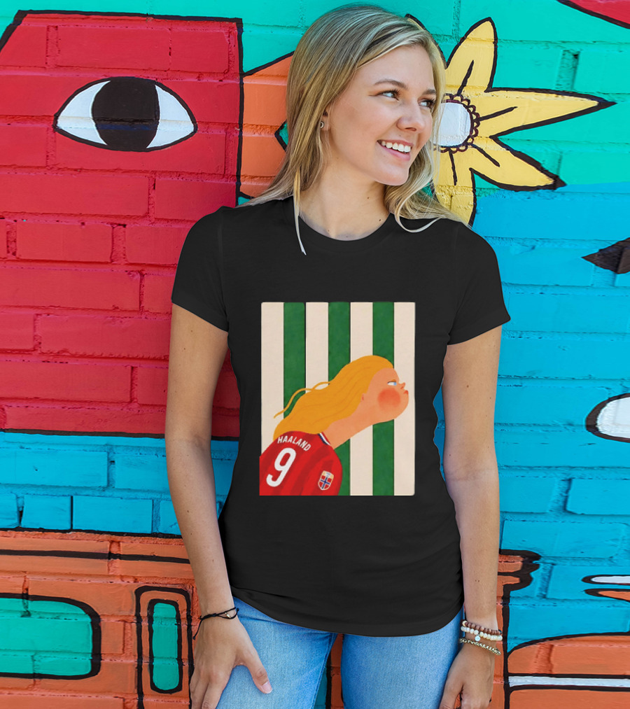 Erling Haaland No 9 Norway National Team Cartoon T-Shirt
