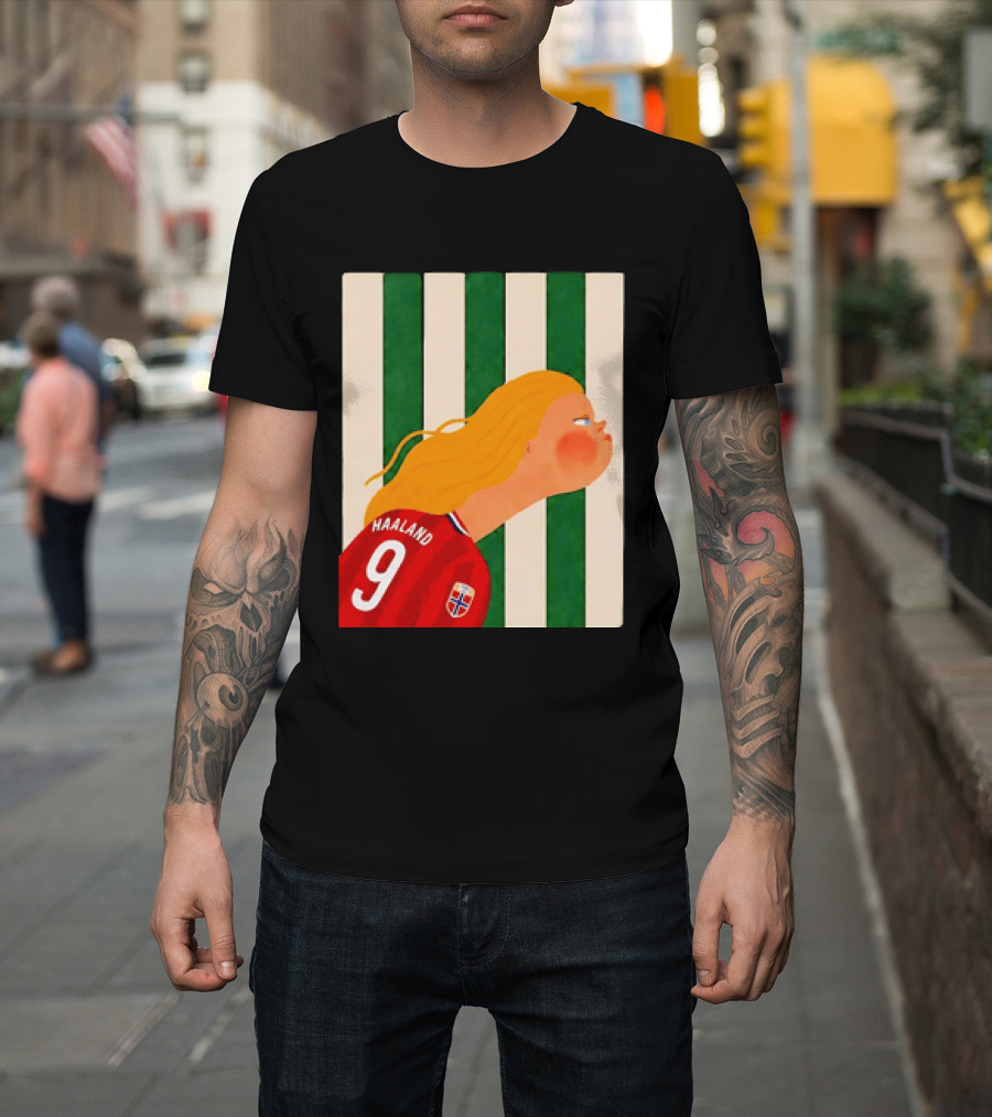 Erling Haaland No 9 Norway National Team Cartoon T-Shirt