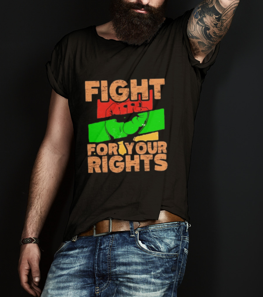 Fist Emblem Fight For Your Rights Multicolor T-Shirt