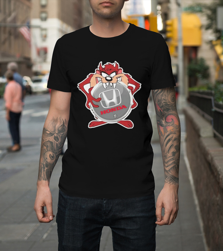 Tasmanian Devil Looney Tunes Holding Honda T-Shirt