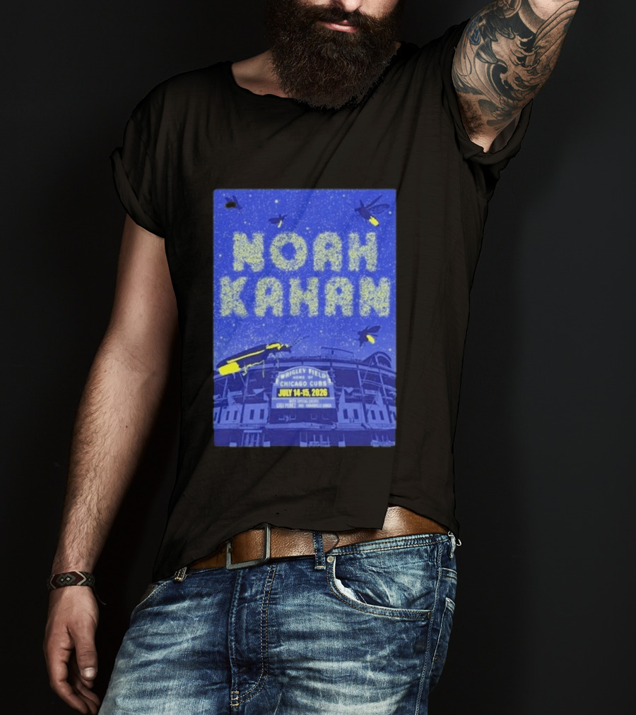 Noah Kahan Live At Wrigley Field Chicago Cubs July 14 15 2026 Event T-Shirt