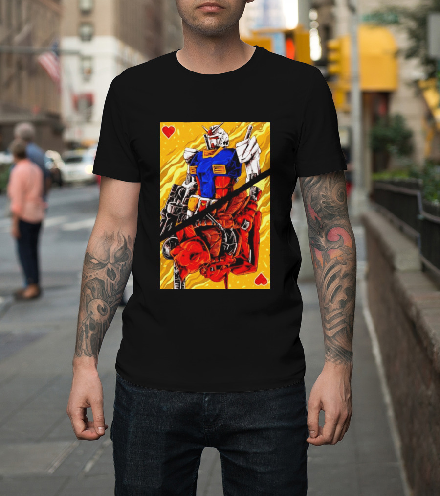 RX 78 2 Gundam Mobile Suit King Of Hearts Playing Card T-Shirt