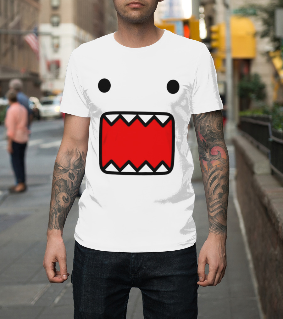 Domo Face Red And Pink Contrast T-Shirt