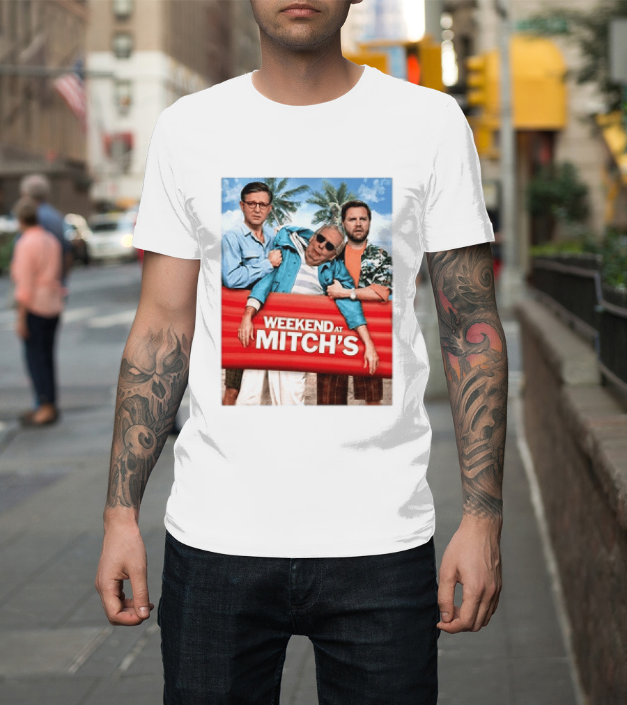 Weekend At Mitch's Meme Mitch McConnell Tropical Comedy T-Shirt