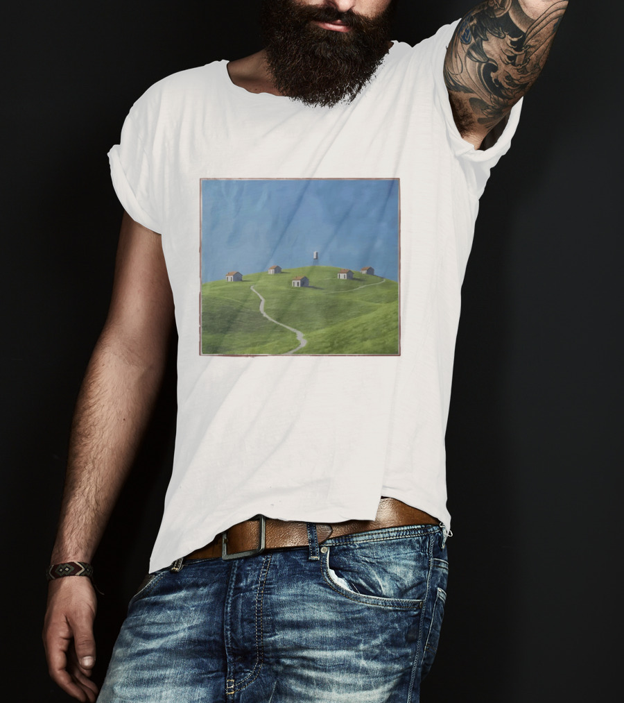 I Would Rather Be Here Btw Backrooms Level 94 Green Hills And Houses T-Shirt