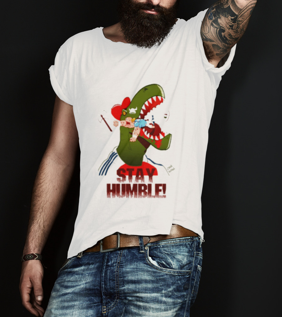 Stay Humble Rex Eating Person Dinosaur T-Shirt