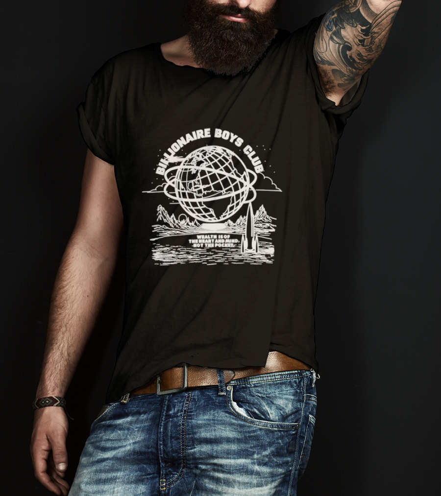 Billionaire Boys Club Earth Orbit Rocket Wealth Heart Mind Not Pocket T-Shirt