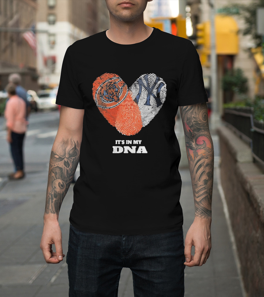 It's In My DNA New York Yankees Baseball Fingerprint Heart T-Shirt