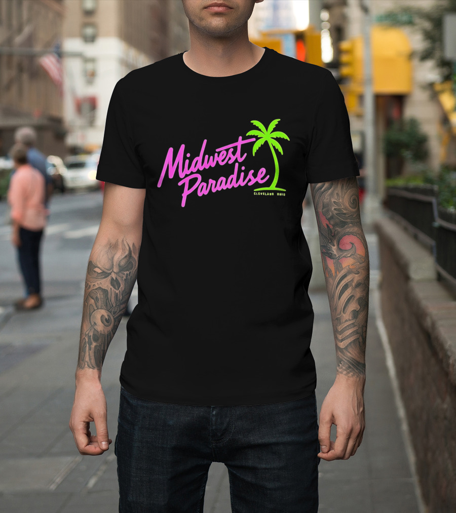 Midwest Paradise Cleveland Ohio Palm Tree T-Shirt
