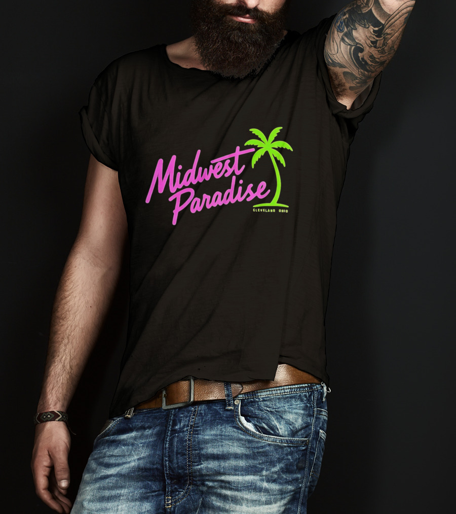 Midwest Paradise Cleveland Ohio Palm Tree T-Shirt
