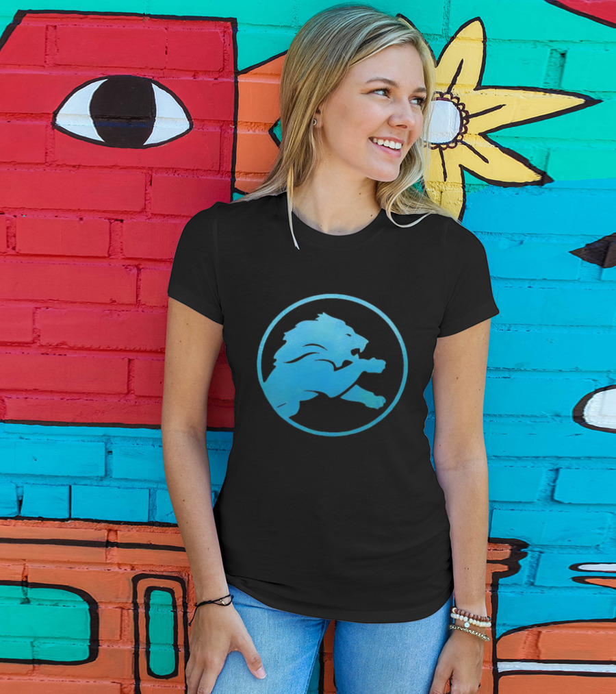 Detroit Lions Roaring Blue Iconic Circle T-Shirt