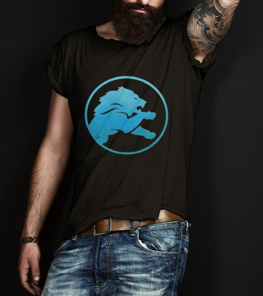 Detroit Lions Roaring Blue Iconic Circle T-Shirt