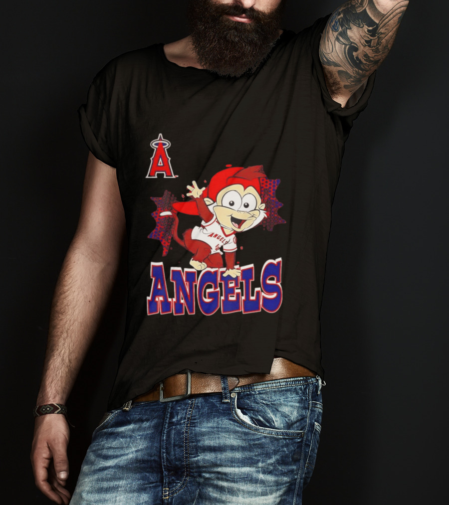 LAA Angels Rally Monkey Waving Hand Classic Sports Fan T-Shirt