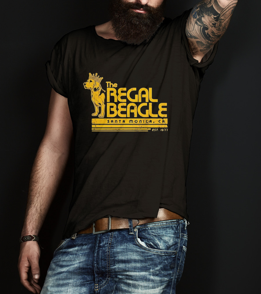The Regal Beagle Santa Monica CA Est 1977 Crowned Dog T-Shirt