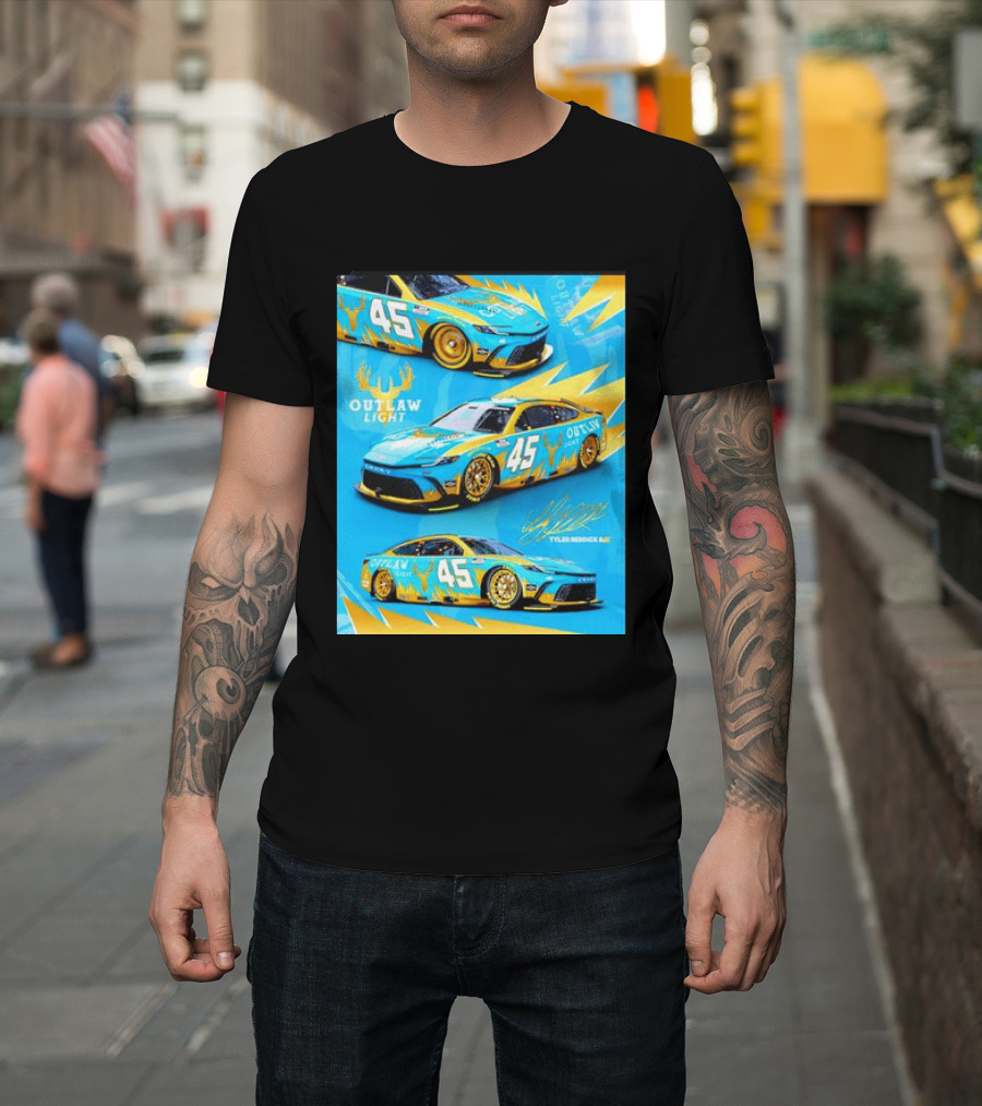 Tyler Reddick 45 Outlaw Light NASCAR Cup Series Toyota Camry Racing Car T-Shirt