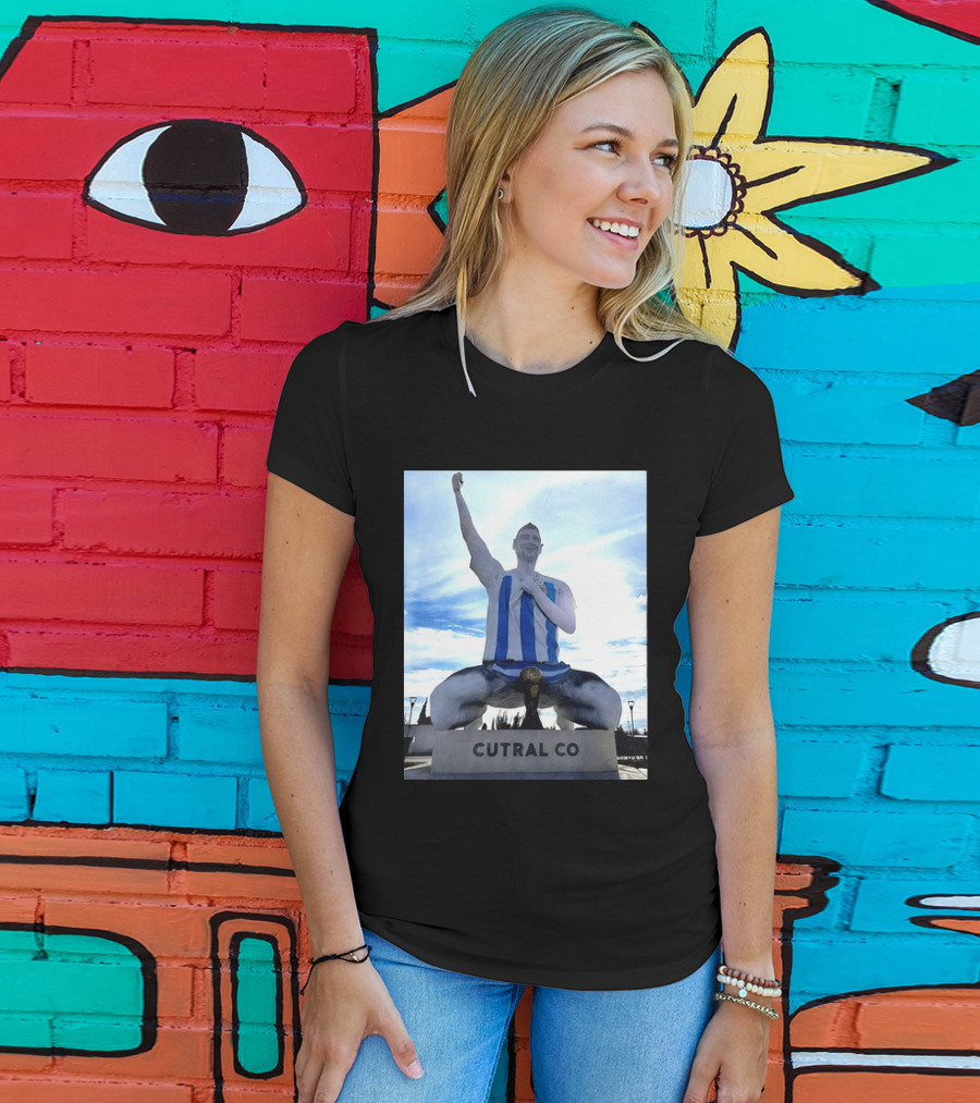 Messi Argentina Sculpture Cutral Co Legendary Statue Victory Celebration T-Shirt