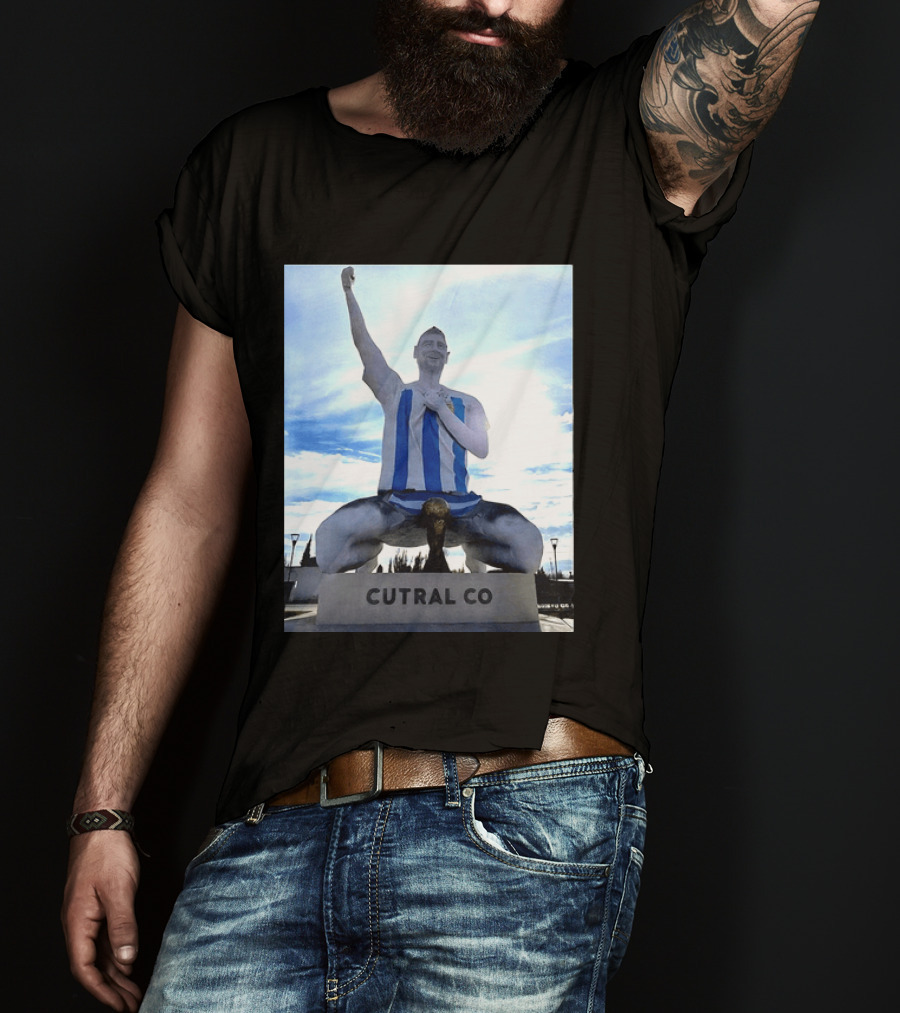 Messi Argentina Sculpture Cutral Co Legendary Statue Victory Celebration T-Shirt