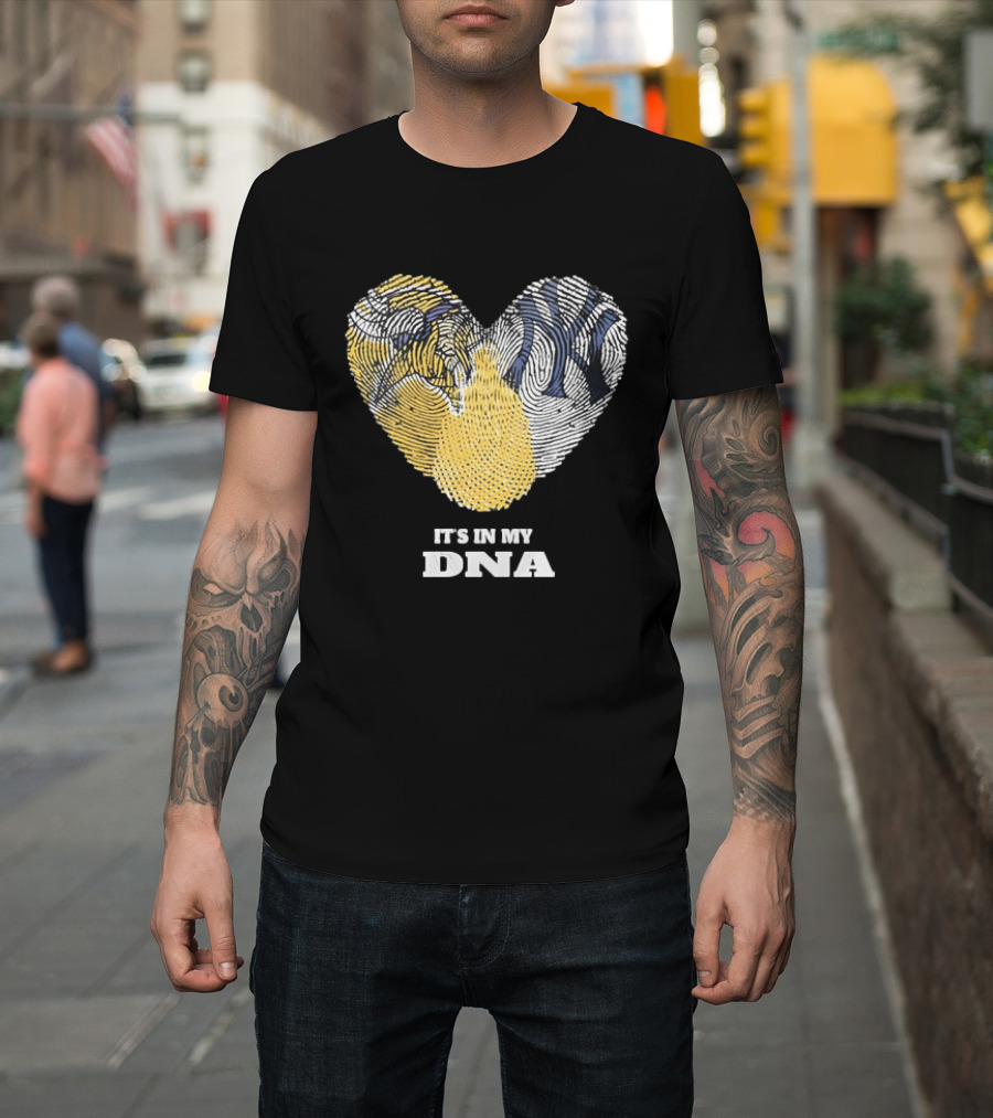 New York Yankees Heart It's In My DNA Fingerprint T-Shirt