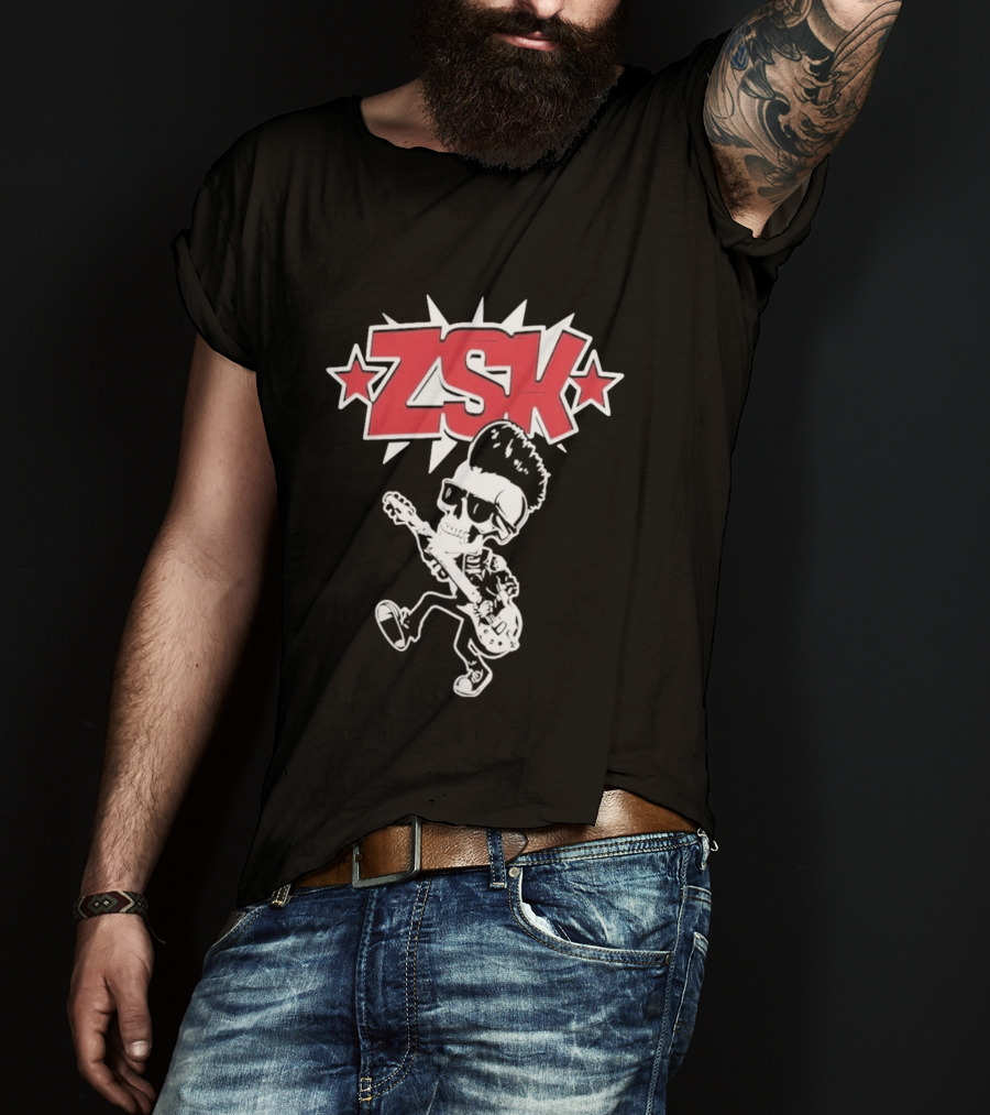 ZSK Die Sind Okay Tour Skeleton Guitar Punk Rock T-Shirt